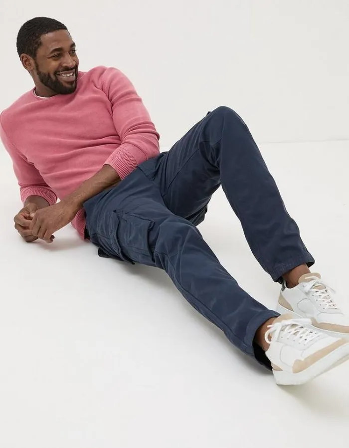 Men FatFace Festival Collection Breakyard Cargo Pants Navy