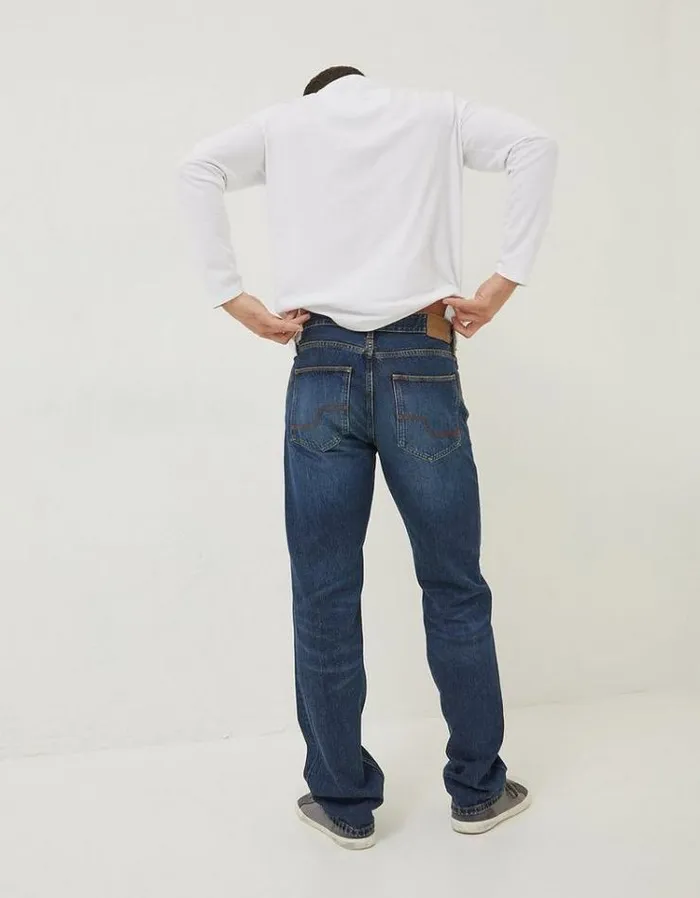 Men FatFace Jeans Straight Mid Wash Jeans Denim