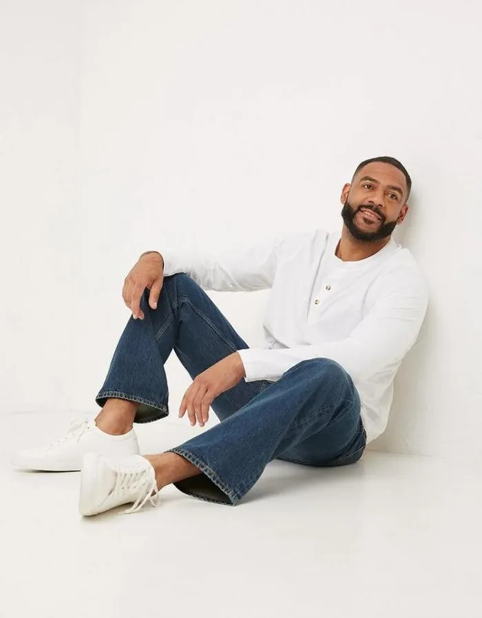 Men FatFace Jeans Straight Mid Wash Jeans Denim
