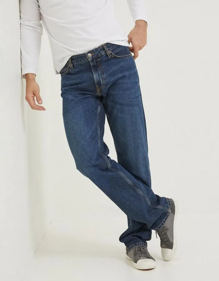 Men FatFace Jeans Straight Mid Wash Jeans Denim