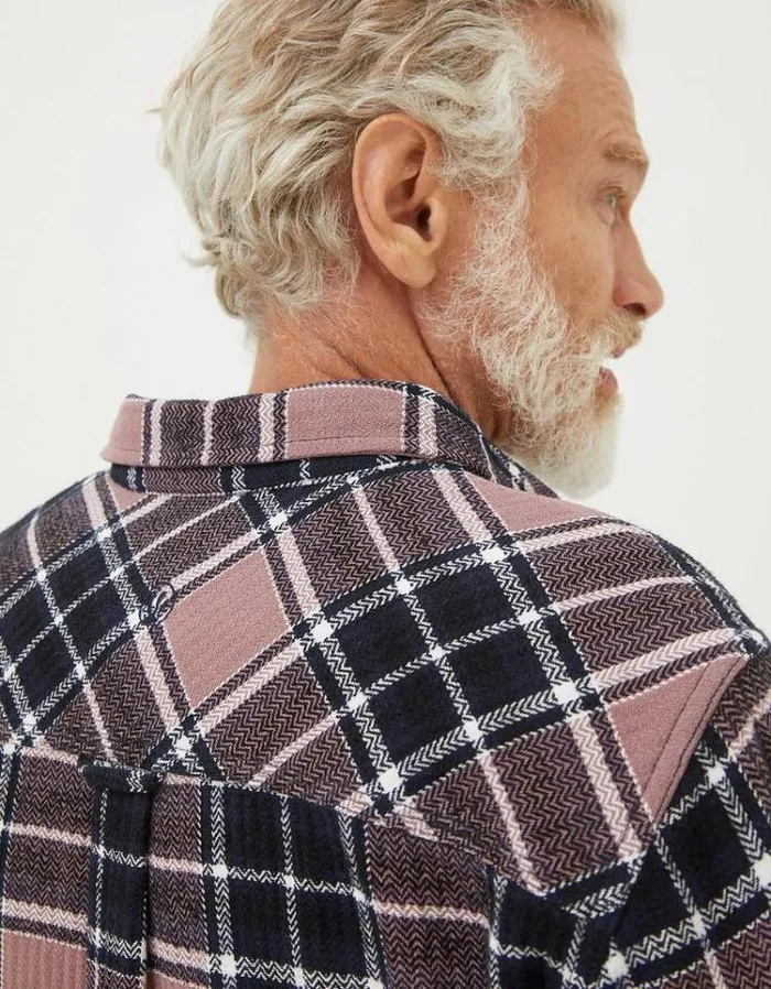 Men FatFace Men039s Sale Long Sleeve Ripley Check Shirt Washed Purple