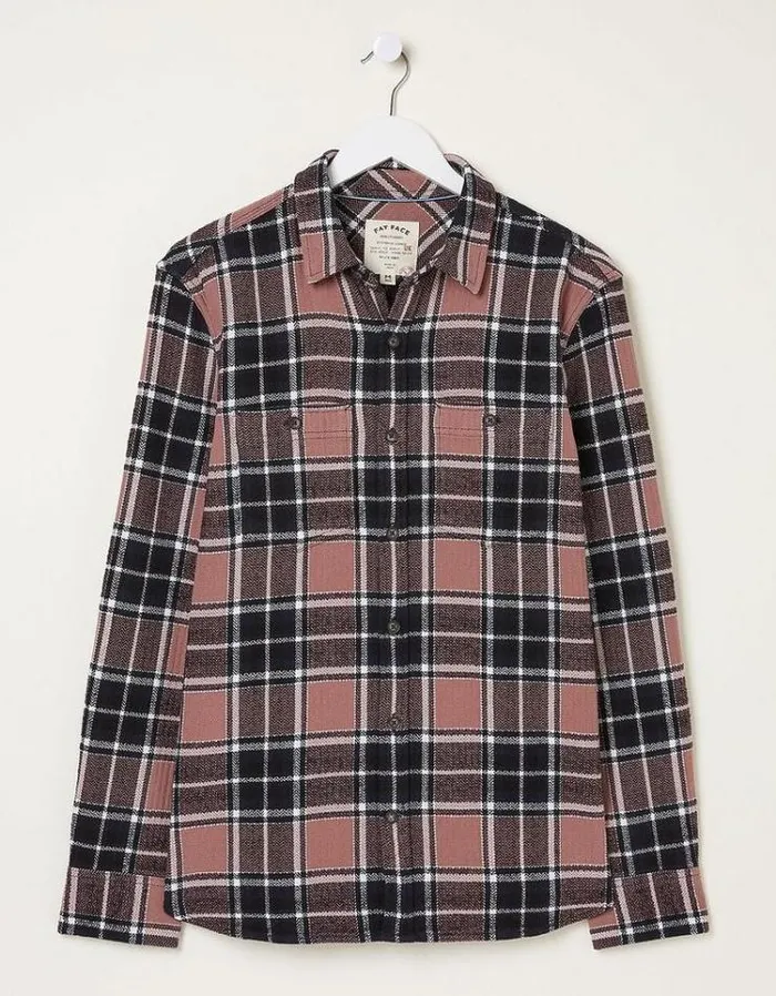 Men FatFace Men039s Sale Long Sleeve Ripley Check Shirt Washed Purple