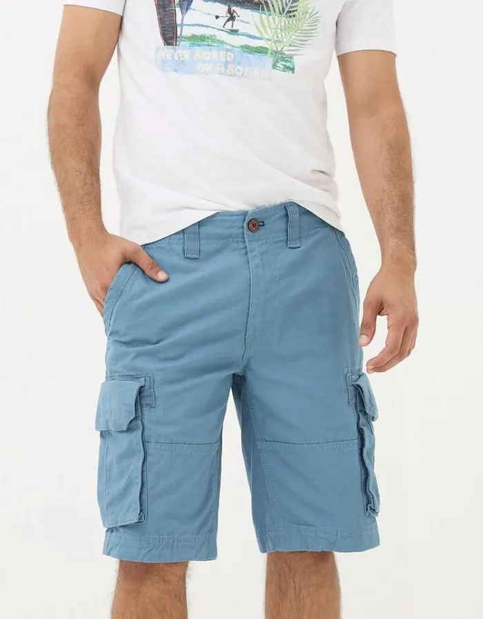 Men FatFace Shorts Breakyard Organic Cotton Cargo Shorts Blue