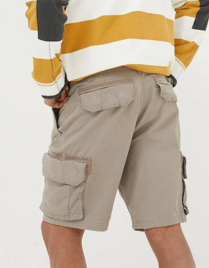 Men FatFace Shorts Breakyard Organic Cotton Cargo Shorts Light Grey