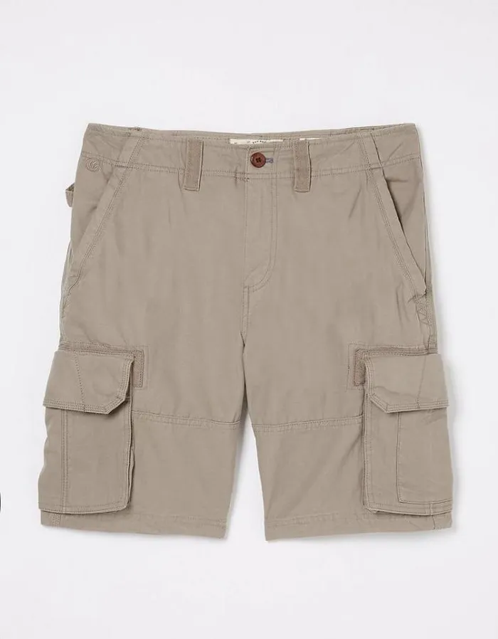 Men FatFace Shorts Breakyard Organic Cotton Cargo Shorts Light Grey