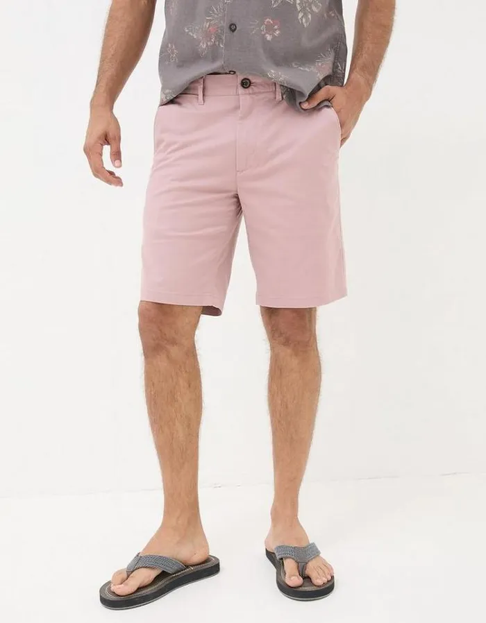 Men FatFace Shorts Mawes Chino Shorts Light Pink