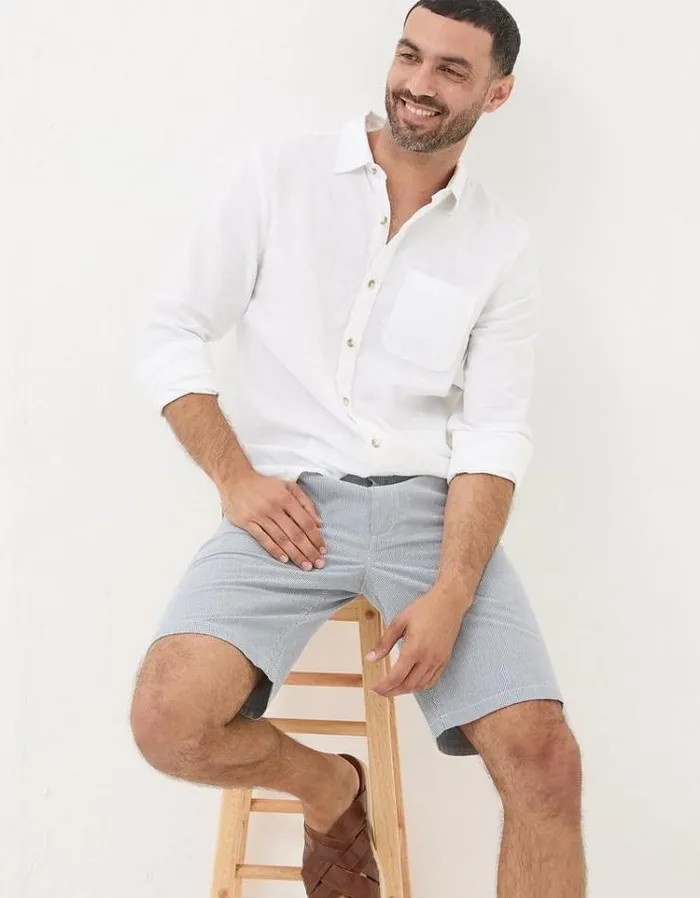 Men FatFace Shorts Mawes Stripe Shorts Blue