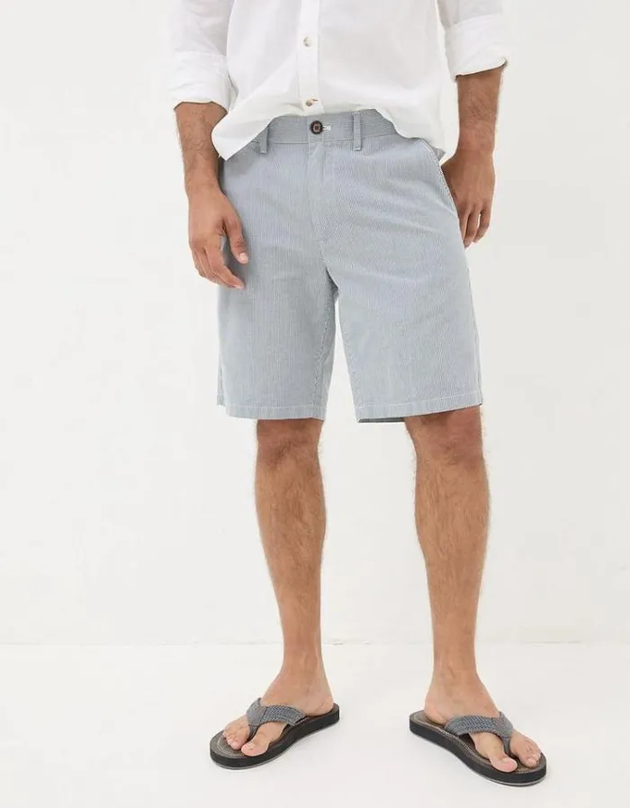 Men FatFace Shorts Mawes Stripe Shorts Blue