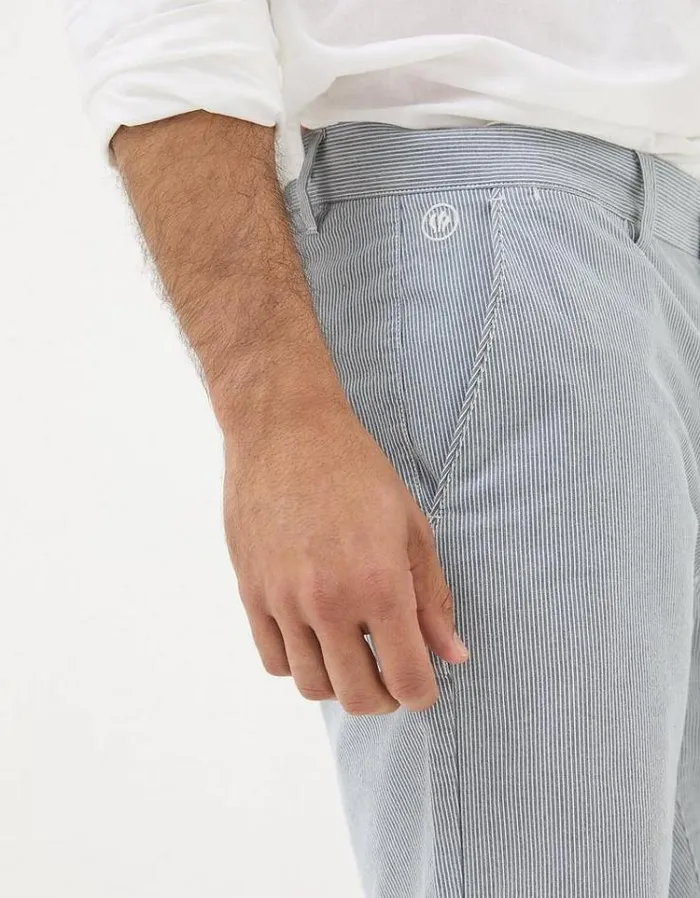 Men FatFace Shorts Mawes Stripe Shorts Blue
