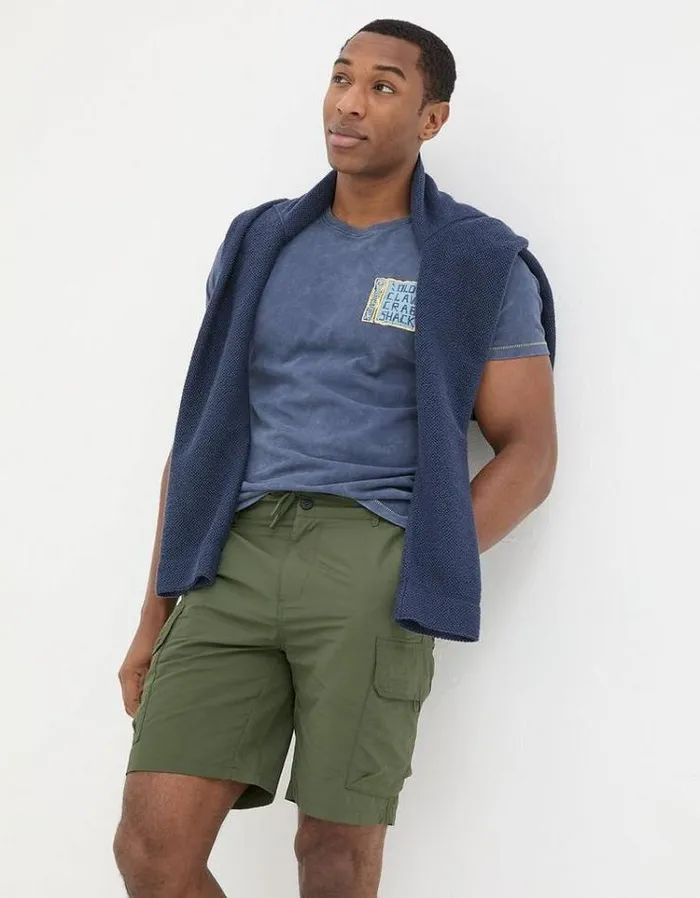 Men FatFace Shorts Snowdon Hybrid Cargo Shorts Khaki Green