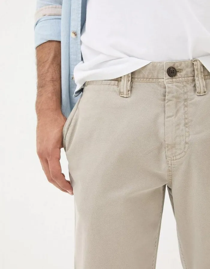 Men FatFace Shorts Stow Mineral Dye Chino Shorts Stone