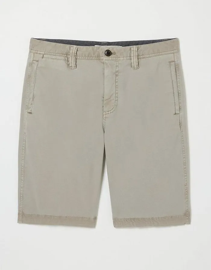 Men FatFace Shorts Stow Mineral Dye Chino Shorts Stone