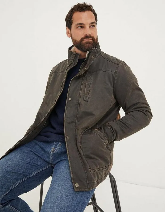 Men FatFace Tall Collection Broadsands Jacket Brown