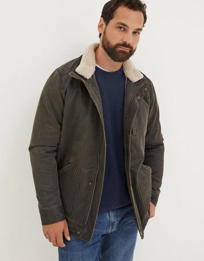 Men FatFace Tall Collection Broadsands Jacket Brown