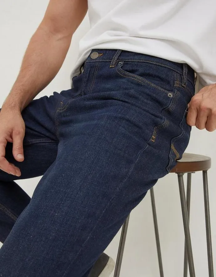 Men FatFace Tall Collection Slim Dark Vintage Wash Jeans Denim