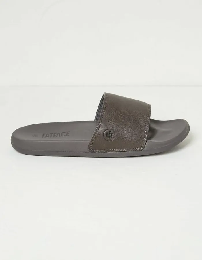 Men FatFace Vacation Shop Alten Pool Slides Charcoal Grey