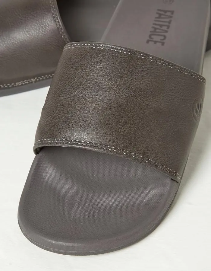Men FatFace Vacation Shop Alten Pool Slides Charcoal Grey