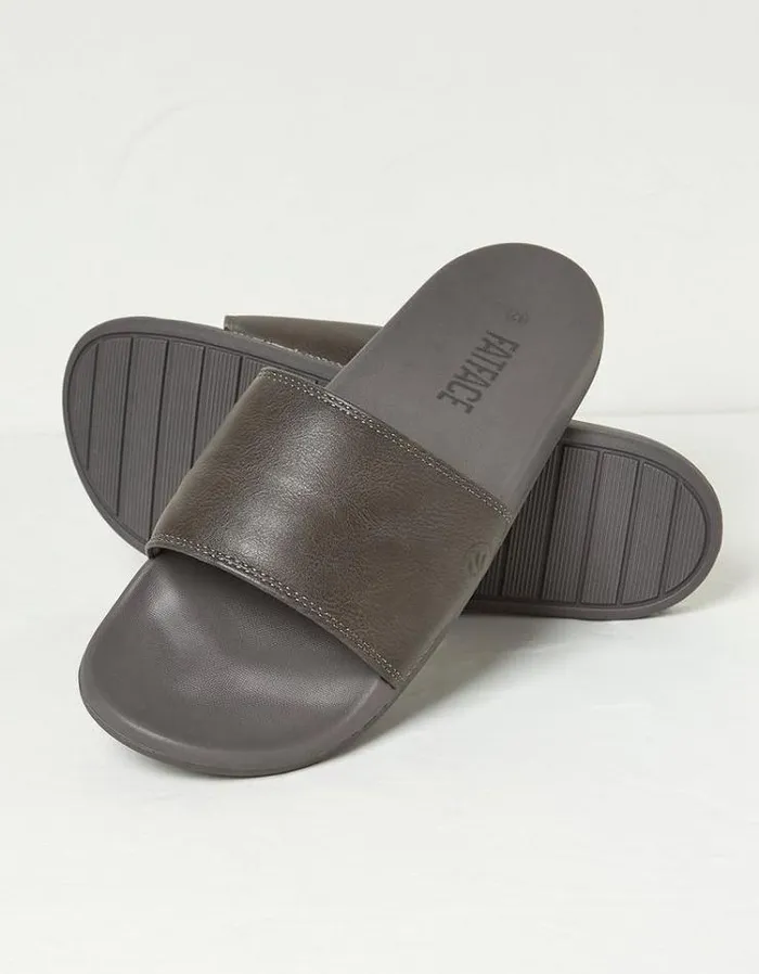 Men FatFace Vacation Shop Alten Pool Slides Charcoal Grey