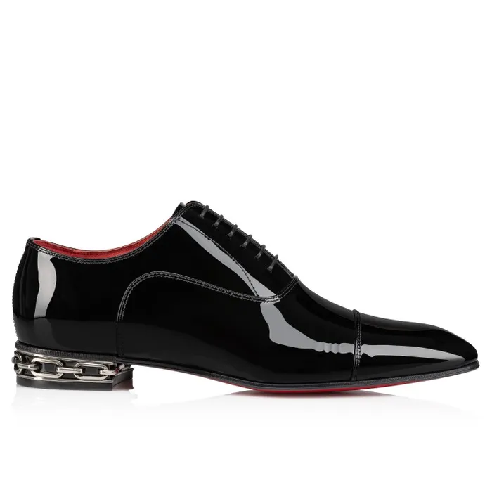 Men Greggy Oxfords 8211 Patent Leather 8211 Black Christian Louboutin Buckles and Laceups