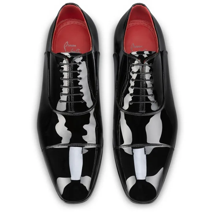 Men Greggy Oxfords 8211 Patent Leather 8211 Black Christian Louboutin Buckles and Laceups