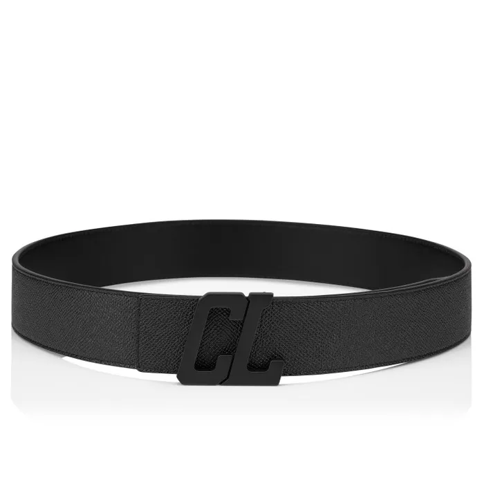 Men Happy Rui CL Logo Belt 8211 Calf Alpin Leather 8211 Black Christian Louboutin Belts Men Happy Rui CL Logo Belt 8211 Calf Alpin Leather 8211 Black Christian Louboutin Belts
