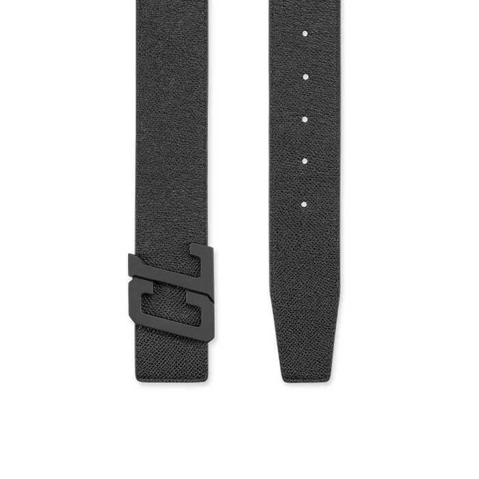 Men Happy Rui CL Logo Belt 8211 Calf Alpin Leather 8211 Black Christian Louboutin Belts
