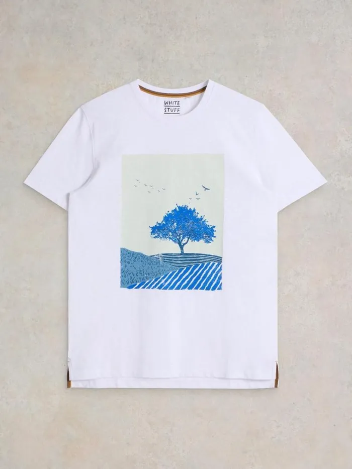Men Indigo Tree Graphic Tee Ivory Print White Stuff TShirts