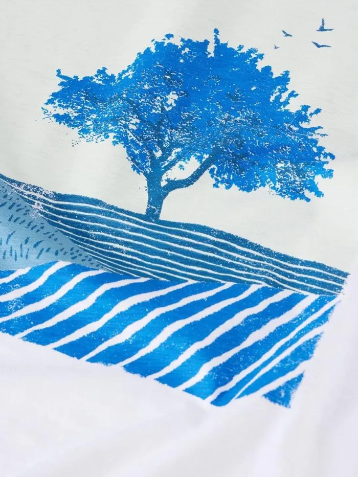 Men Indigo Tree Graphic Tee Ivory Print White Stuff TShirts