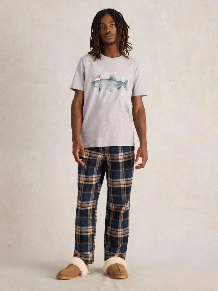 Men Jingle Scales Graphic Tee Grey Print White Stuff Loungewear