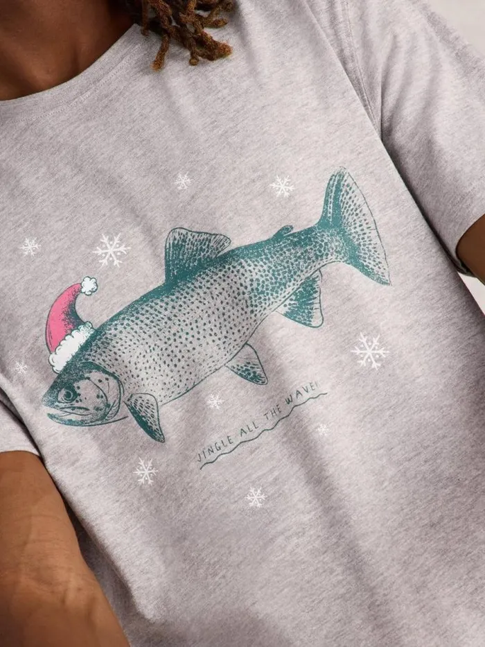 Men Jingle Scales Graphic Tee Grey Print White Stuff Loungewear Men Jingle Scales Graphic Tee Grey Print White Stuff Loungewear
