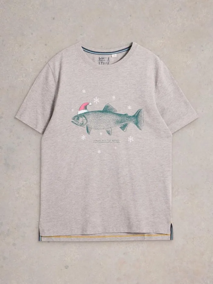 Men Jingle Scales Graphic Tee Grey Print White Stuff Loungewear Men Jingle Scales Graphic Tee Grey Print White Stuff Loungewear