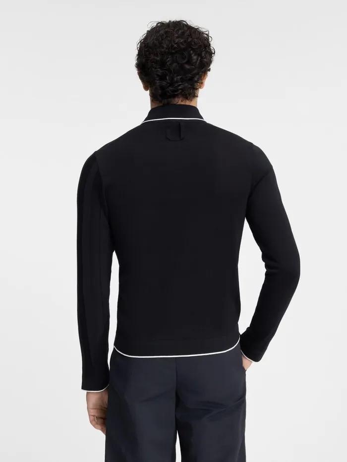 Men Knits JACQUEMUS The Tricot Longsleeve Polo Shirt Black Men Knits JACQUEMUS The Tricot Longsleeve Polo Shirt Black