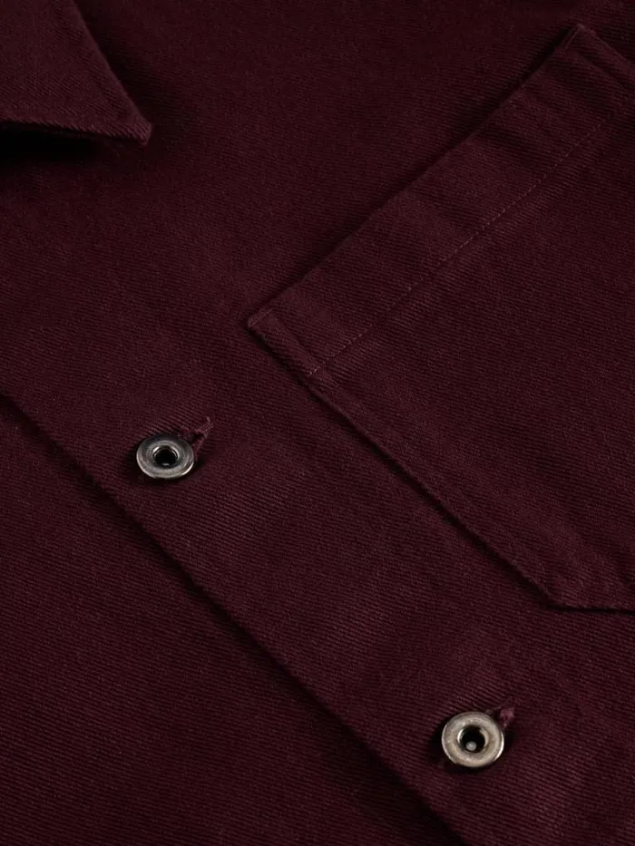 Men Kynman Workwear Cotton Jacket Dk Plum White Stuff Coats and Jackets
