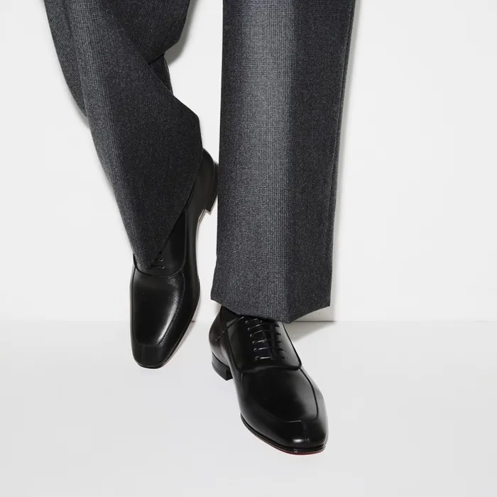 Men Lafitte Oxford 8211 Calf Leather 8211 Black Christian Louboutin Buckles and Laceups