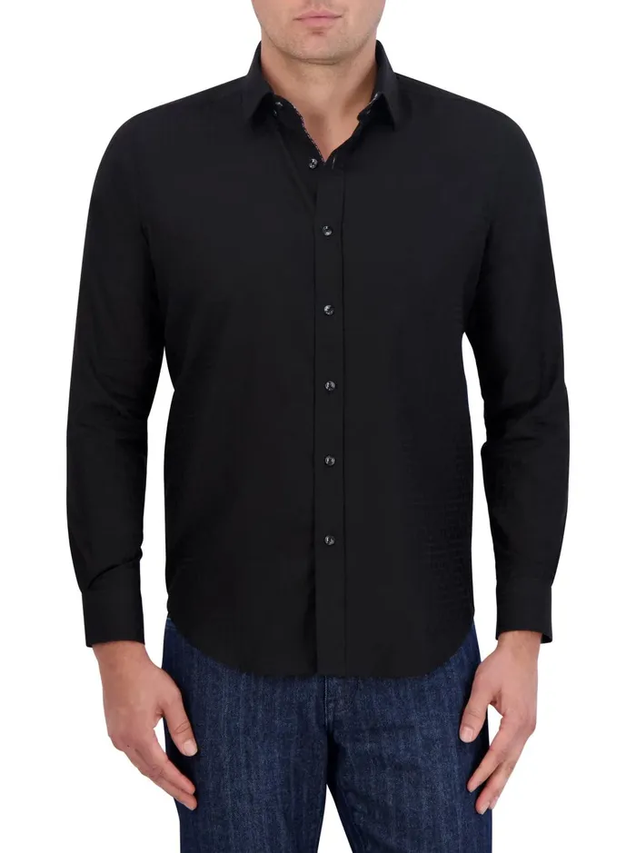 Men Long Sleeve Button Down Shirts Robert Graham AMORY LONG SLEEVE BUTTON DOWN SHIRT White