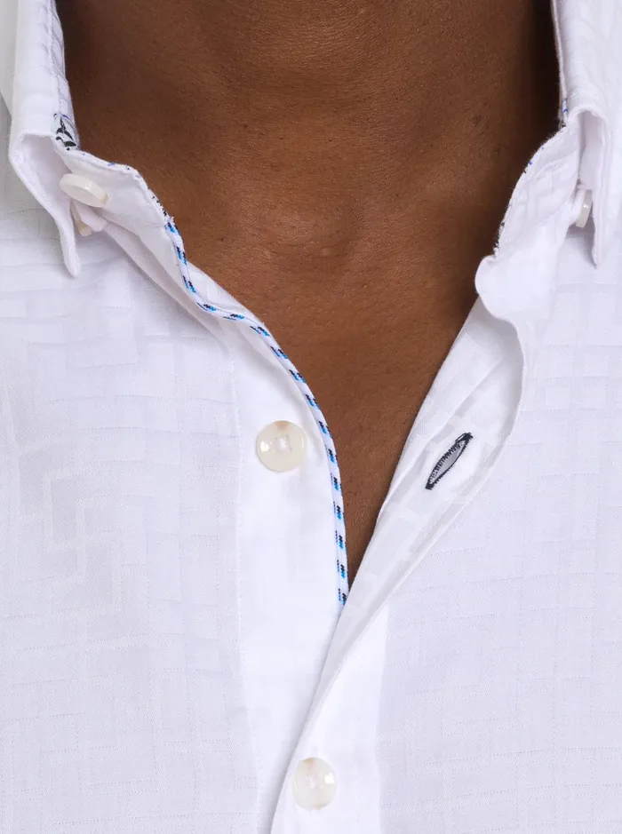 Men Long Sleeve Button Down Shirts Robert Graham AMORY LONG SLEEVE BUTTON DOWN SHIRT White