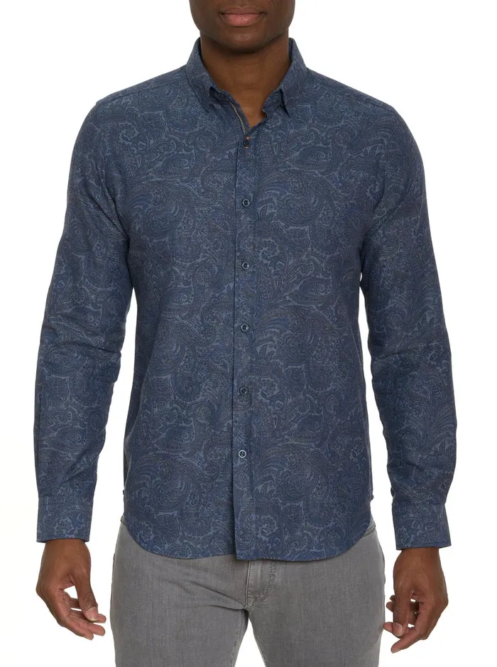 Men Long Sleeve Button Down Shirts Robert Graham AMRANI LONG SLEEVE BUTTON DOWN SHIRT Grey Men Long Sleeve Button Down Shirts Robert Graham AMRANI LONG SLEEVE BUTTON DOWN SHIRT Grey