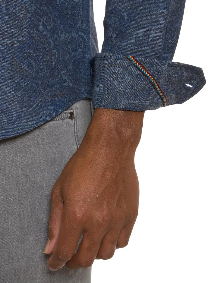 Men Long Sleeve Button Down Shirts Robert Graham AMRANI LONG SLEEVE BUTTON DOWN SHIRT Grey