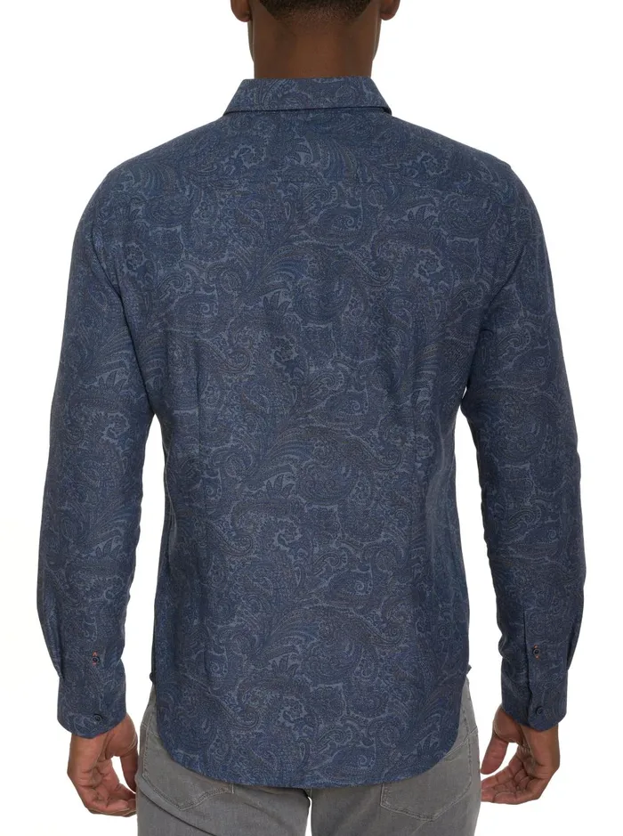 Men Long Sleeve Button Down Shirts Robert Graham AMRANI LONG SLEEVE BUTTON DOWN SHIRT Grey