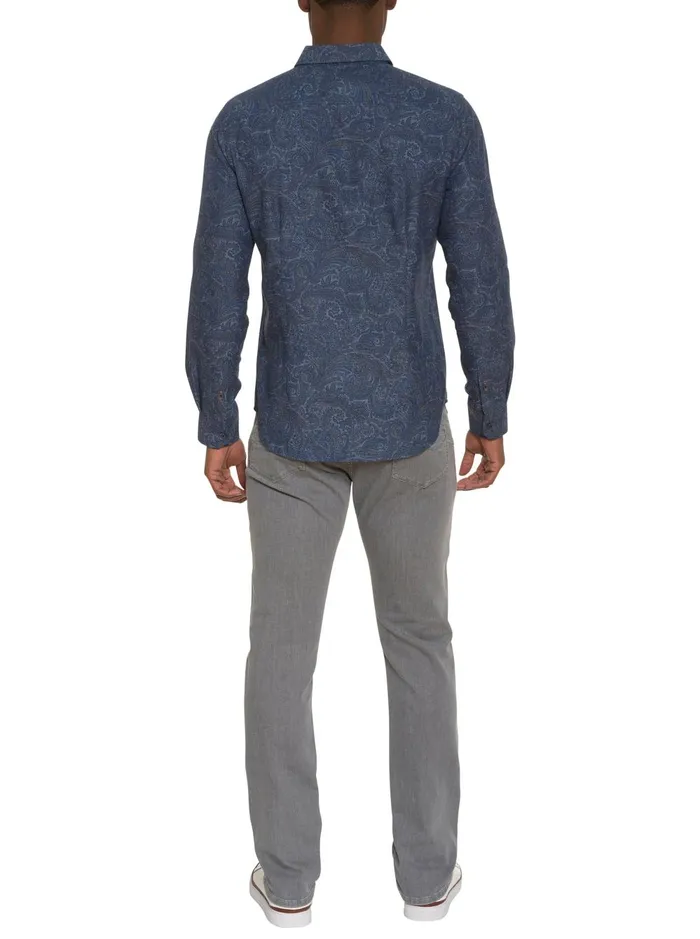 Men Long Sleeve Button Down Shirts Robert Graham AMRANI LONG SLEEVE BUTTON DOWN SHIRT Grey
