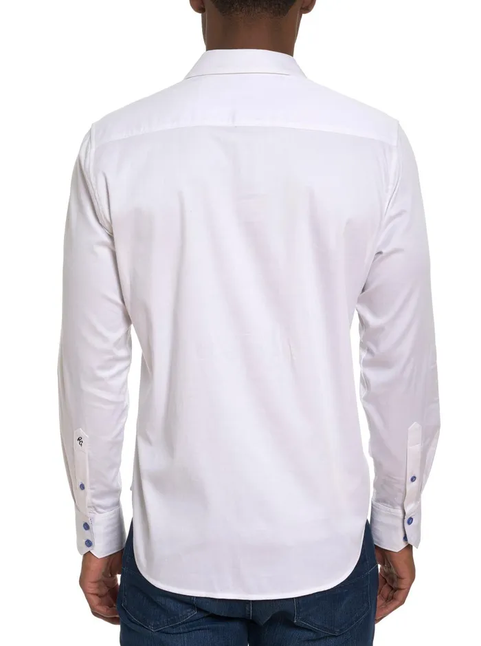 Men Long Sleeve Button Down Shirts Robert Graham APRESSKI LONG SLEEVE BUTTON DOWN SHIRT White