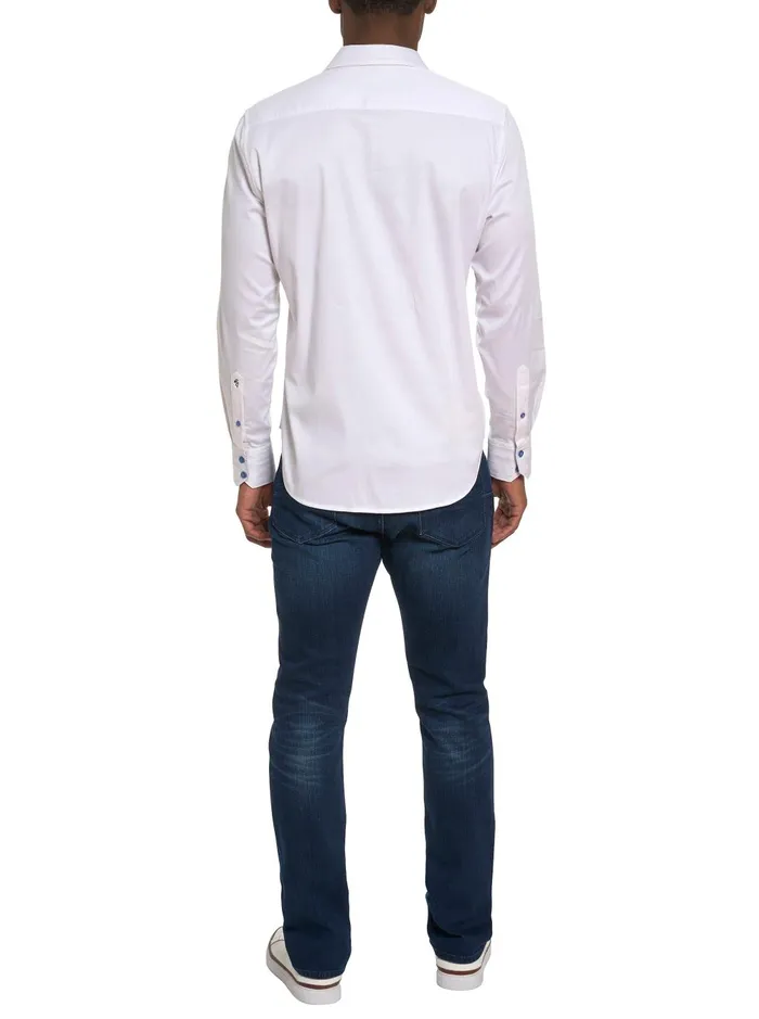 Men Long Sleeve Button Down Shirts Robert Graham APRESSKI LONG SLEEVE BUTTON DOWN SHIRT White