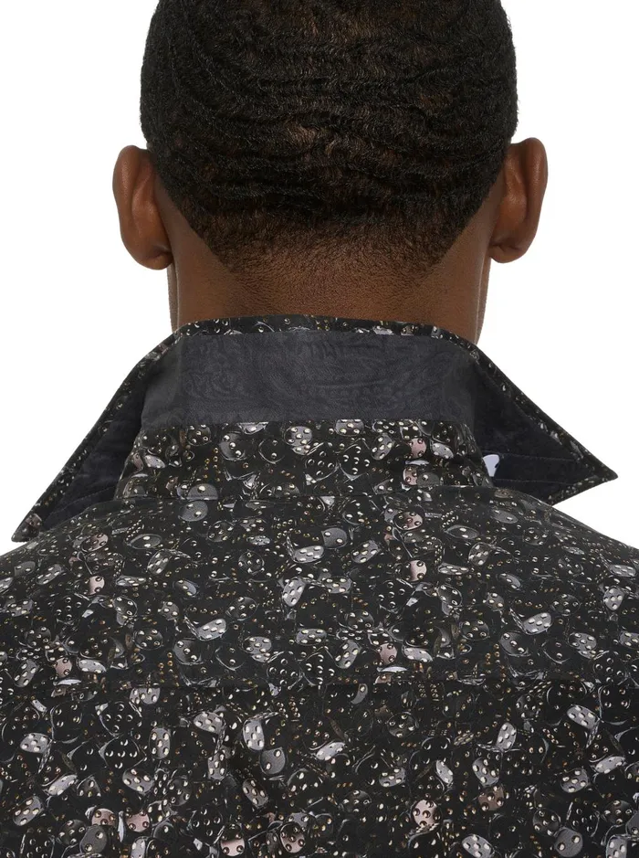 Men Long Sleeve Button Down Shirts Robert Graham CASINO LONG SLEEVE BUTTON DOWN SHIRT Black