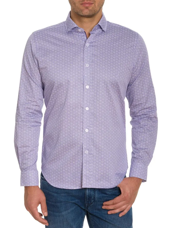 Men Long Sleeve Button Down Shirts Robert Graham COLTON LONG SLEEVE BUTTON DOWN SHIRT Lavender