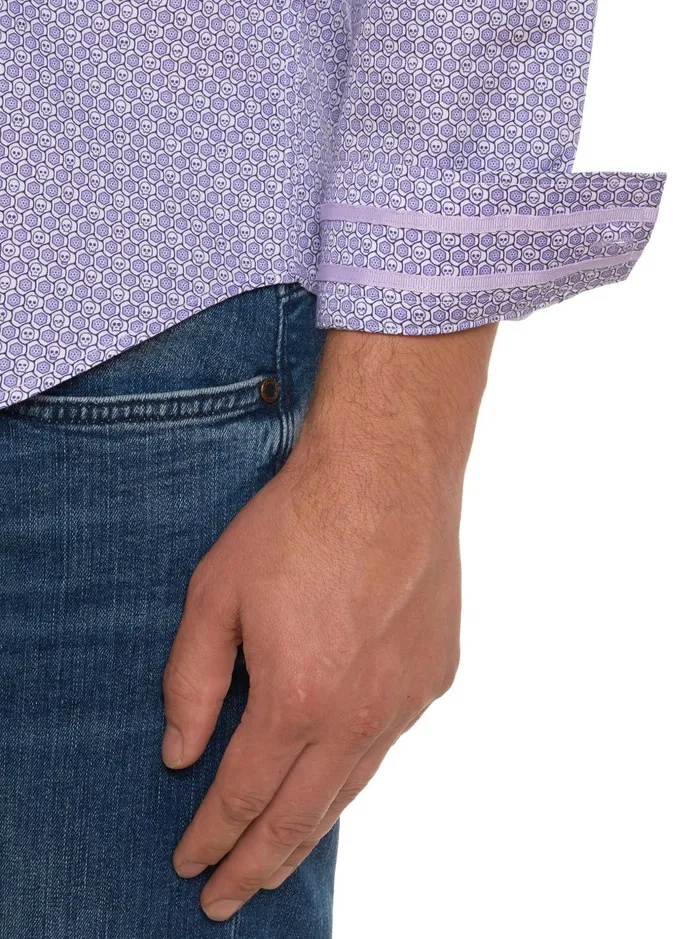 Men Long Sleeve Button Down Shirts Robert Graham COLTON LONG SLEEVE BUTTON DOWN SHIRT Lavender
