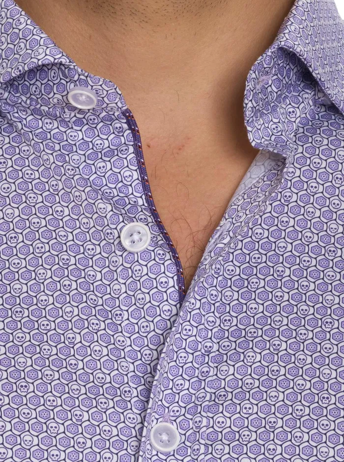 Men Long Sleeve Button Down Shirts Robert Graham COLTON LONG SLEEVE BUTTON DOWN SHIRT Lavender