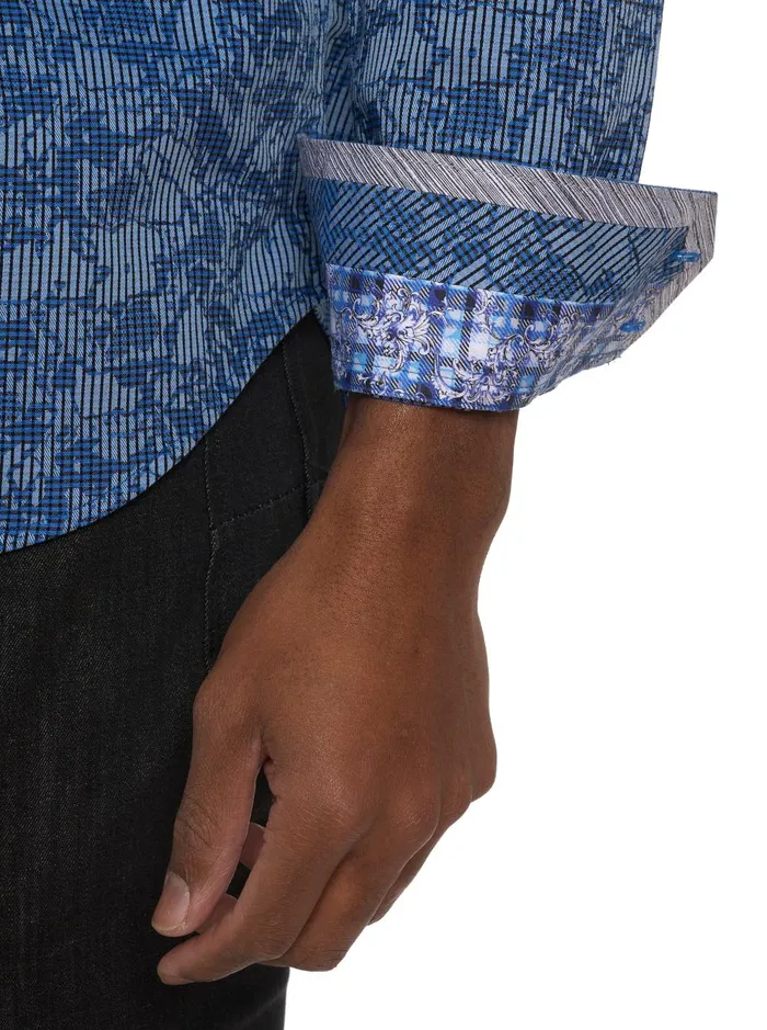 Men Long Sleeve Button Down Shirts Robert Graham ELECTRIC SLIDE LONG SLEEVE BUTTON DOWN SHIRT Grey