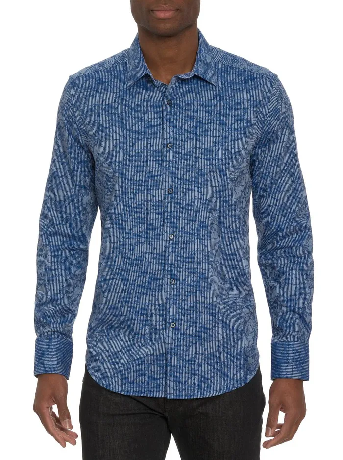 Men Long Sleeve Button Down Shirts Robert Graham ELECTRIC SLIDE LONG SLEEVE BUTTON DOWN SHIRT Grey