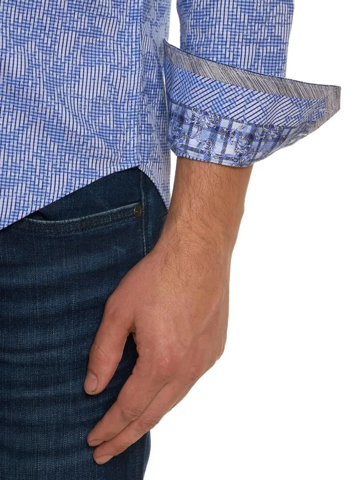 Men Long Sleeve Button Down Shirts Robert Graham ELECTRIC SLIDE LONG SLEEVE BUTTON DOWN SHIRT Grey