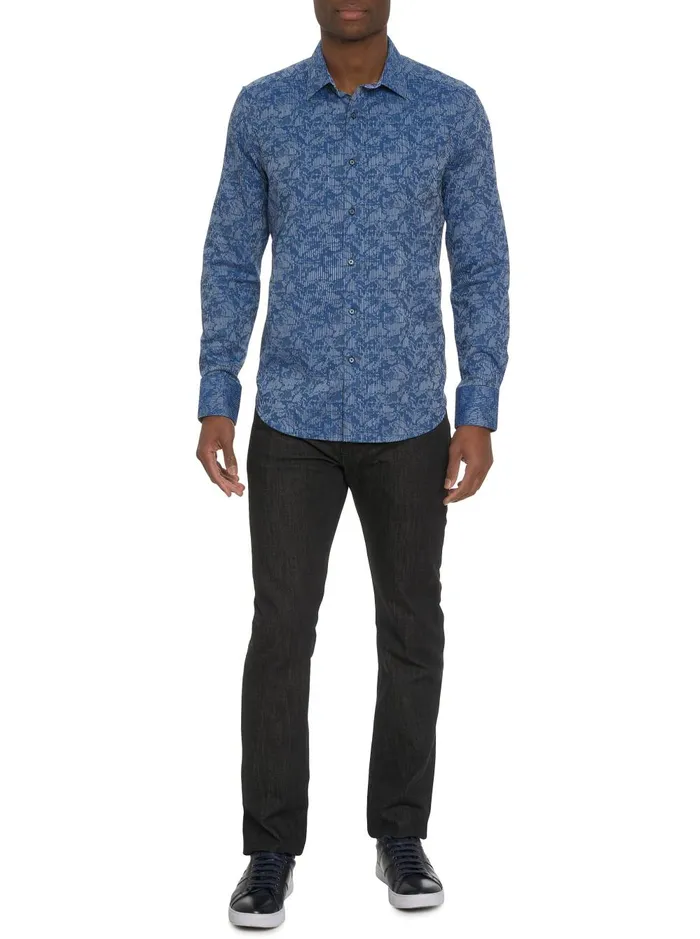 Men Long Sleeve Button Down Shirts Robert Graham ELECTRIC SLIDE LONG SLEEVE BUTTON DOWN SHIRT Grey